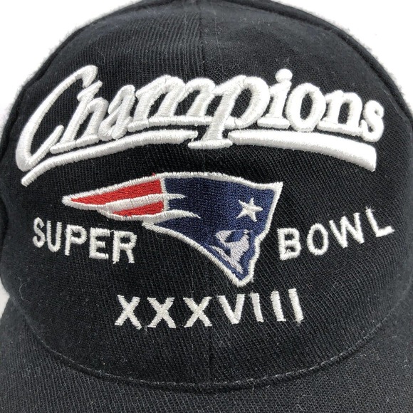 New England Patriots Super Bowl XXXVIII Champions Black Football Hat Cap Men NFL - Picture 4 of 10